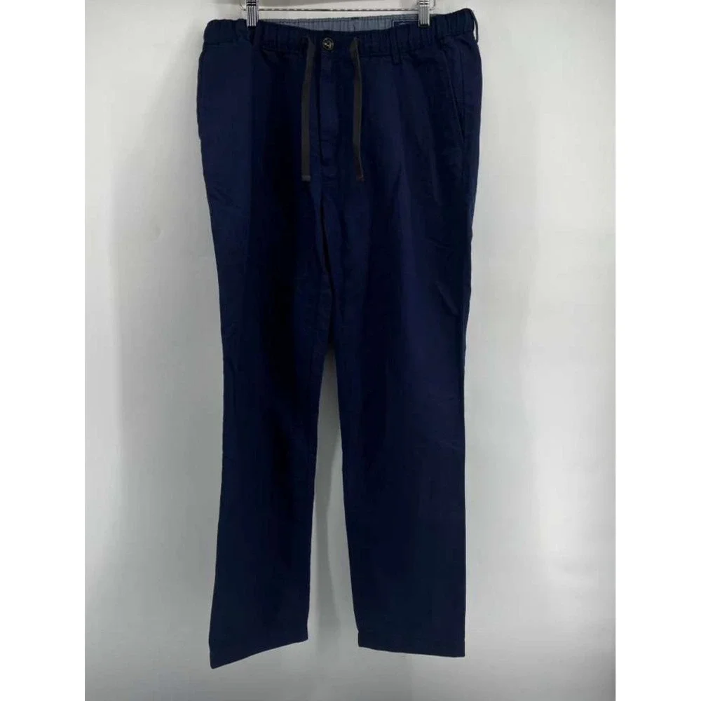 Vineyard Vines Pull On Pants Mens Sz M Blue Straight Drawstring Flat‎ Front